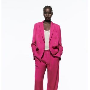 Zara FLOWY BUTTONED BLAZER